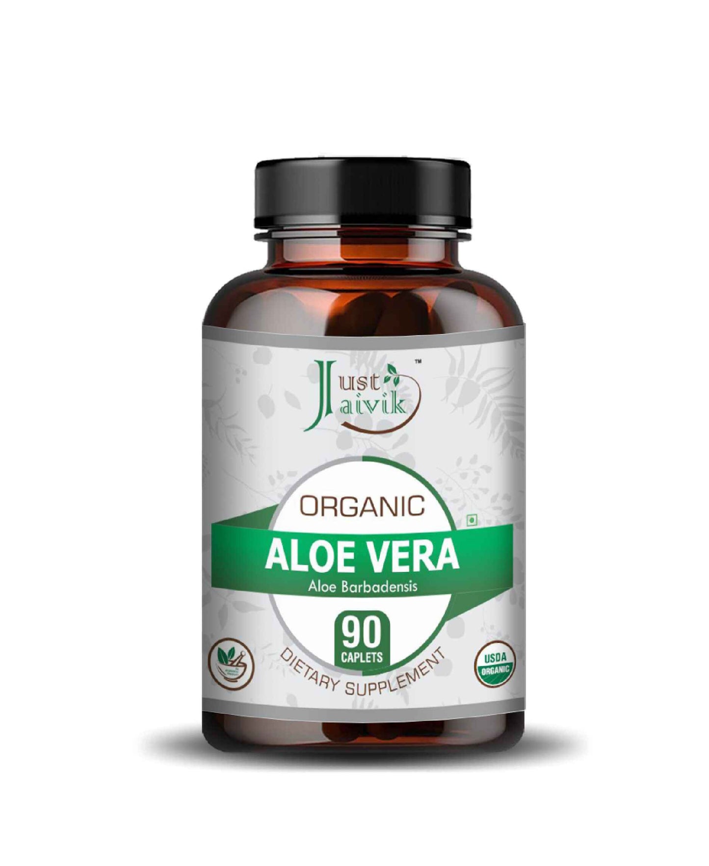 Just Jaivik Organic Aloe Vera Caplet - 750mg, 90 count - HNW GLOBAL