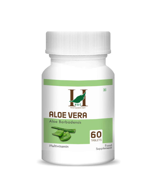 H&C Aloe vera Tablet - 350mg , 60 Count - HNW GLOBAL