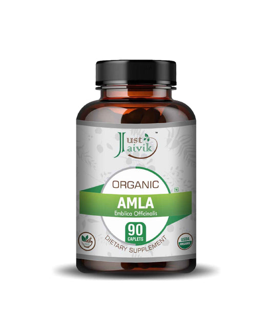 Just Jaivik Organic Amla Caplet - 750mg, 90 count - HNW GLOBAL
