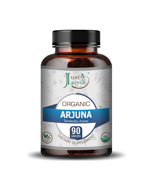 Just Jaivik Organic Arjuna Caplet - 750mg, 90 count - HNW GLOBAL