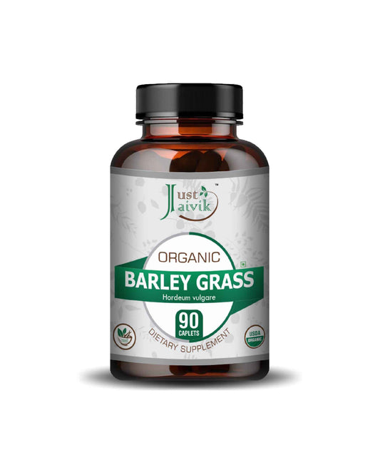 Just Jaivik Organic Barley Grass Caplet - 750mg, 90 count - HNW GLOBAL