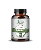 Just Jaivik Organic Brahmi Caplet - 750mg, 90 count - HNW GLOBAL