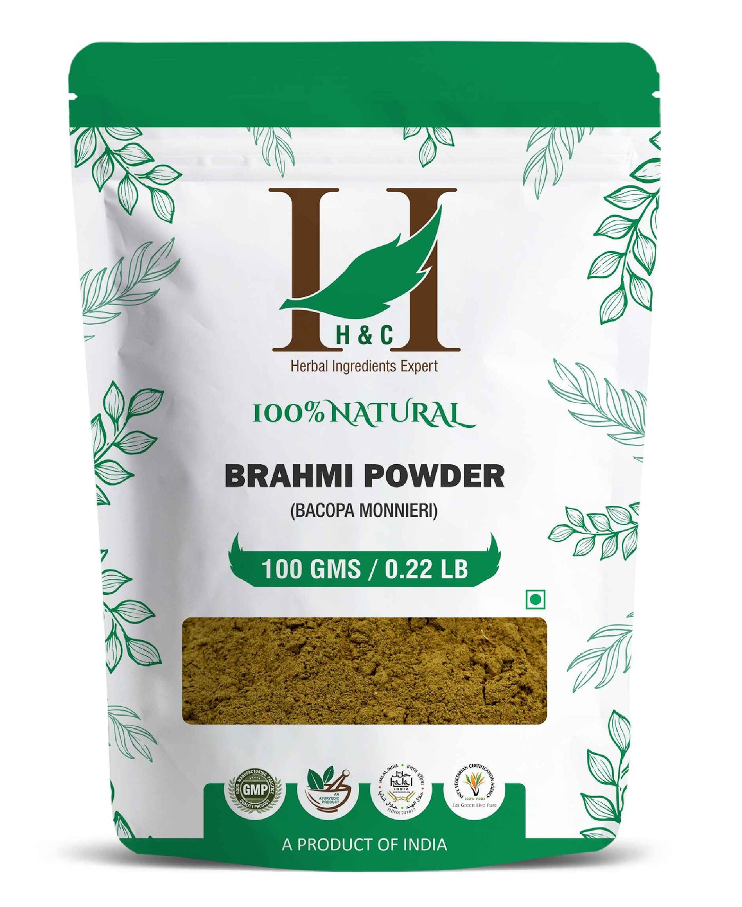H&C Natural Brahmi Powder - 100gm - HNW GLOBAL