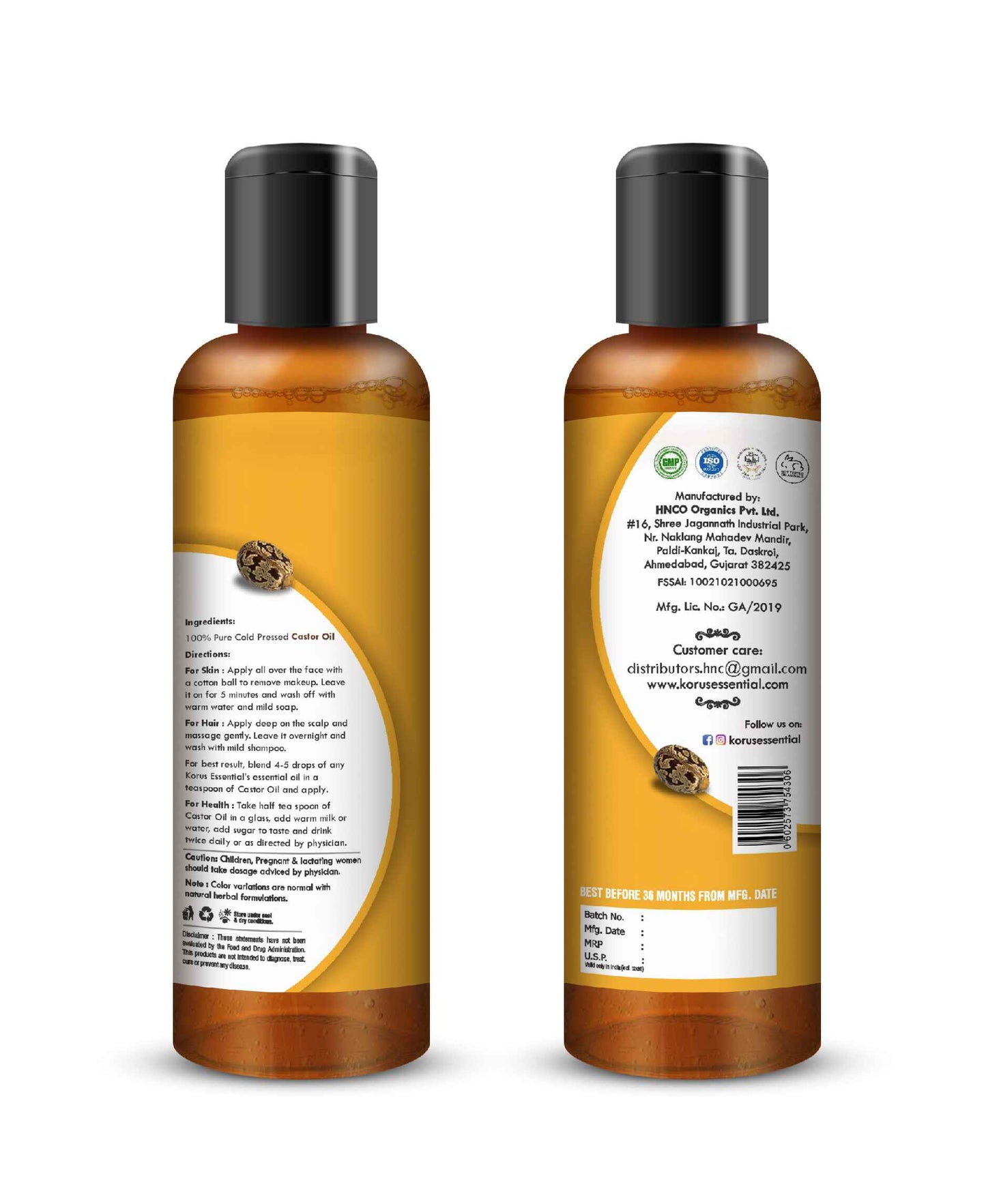 Korus Essential Castor Oil - 200ml - HNW GLOBAL