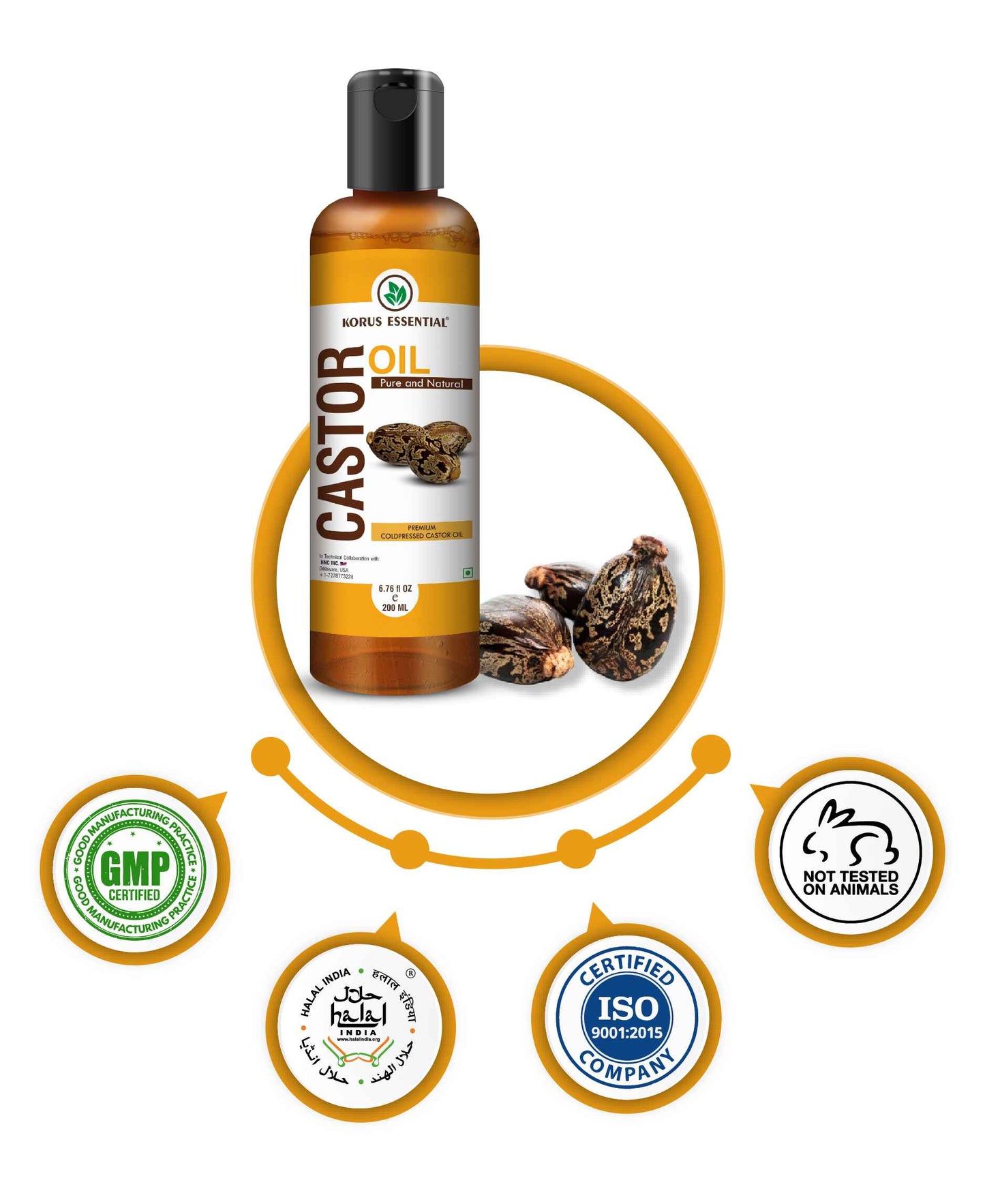Korus Essential Castor Oil - 200ml - HNW GLOBAL