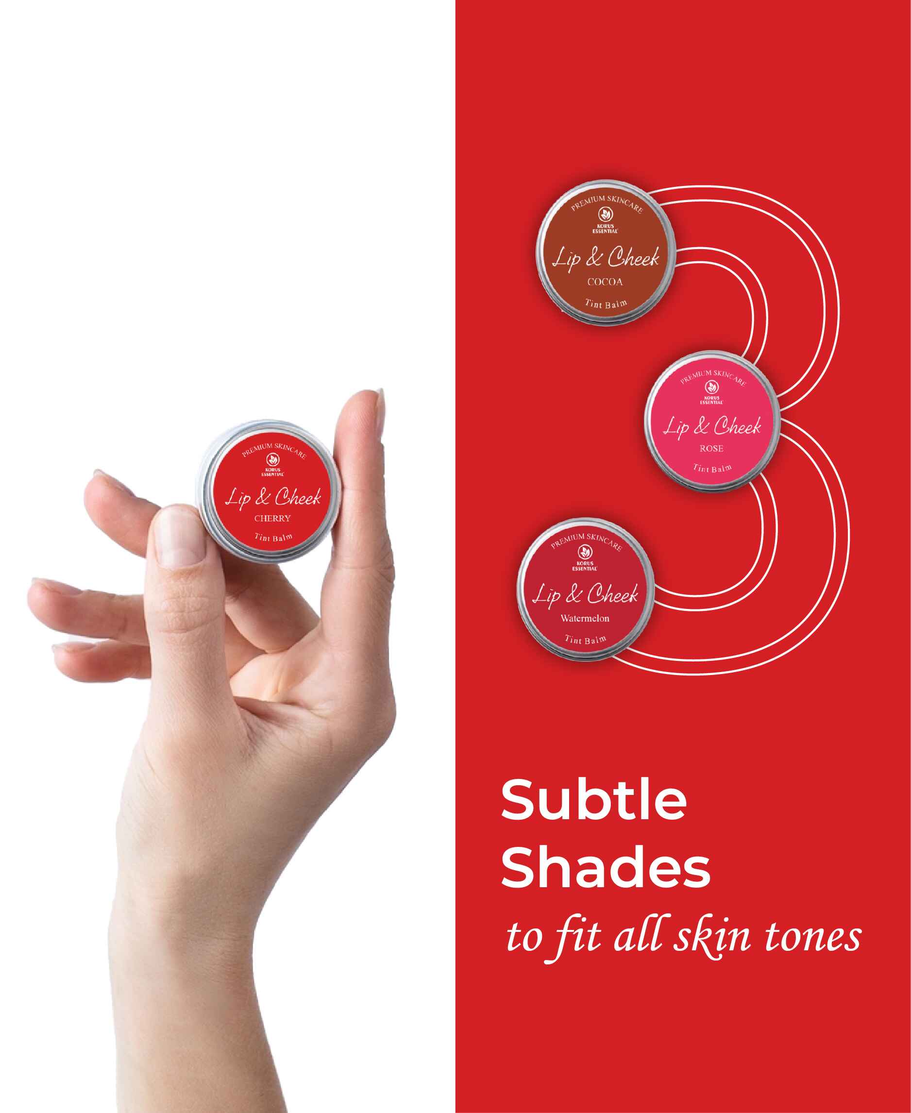 Korus Essential Cherry Lip & Cheek Tint Balm - 8 Grams - HNW GLOBAL