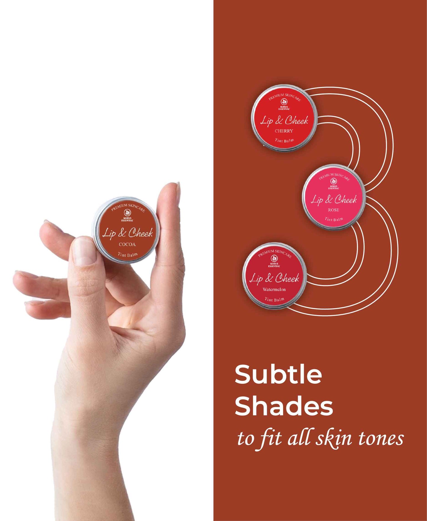 Korus Essential Cocoa Lip & Cheek Tint Balm - 8 Grams