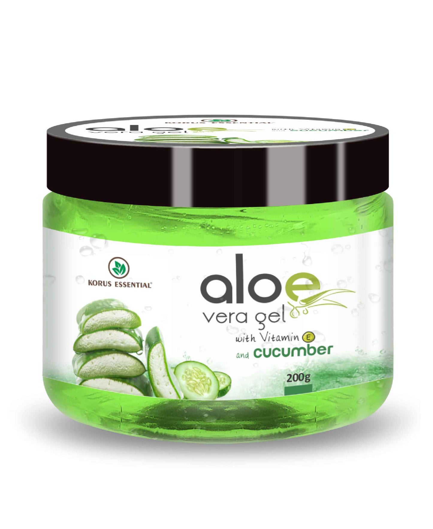 Korus Essential Aloe Vera Gel with Cucumber and Vitamin E - 200g Pack - HNW GLOBAL