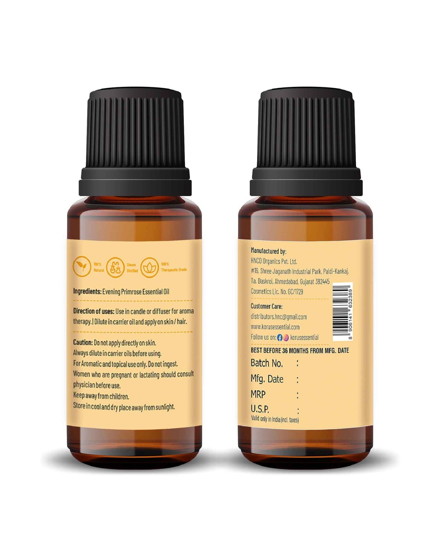 Korus Essential Evening Primerose Essential Oil - 15ml - HNW GLOBAL