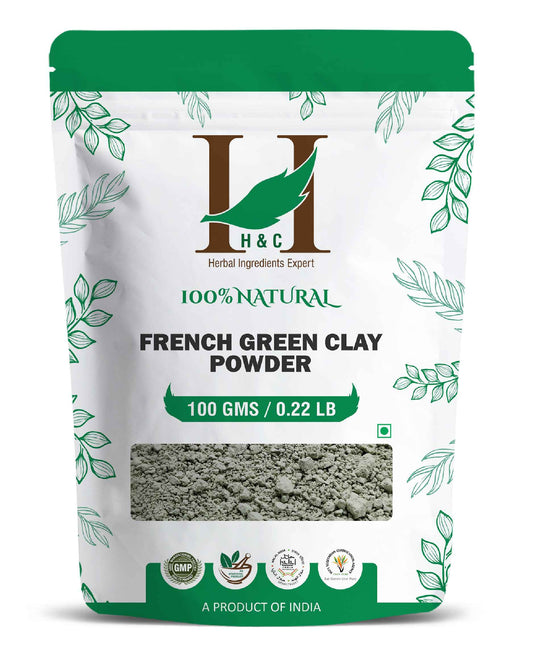 H&C Natural French Green Clay Powder - 100gm - HNW GLOBAL
