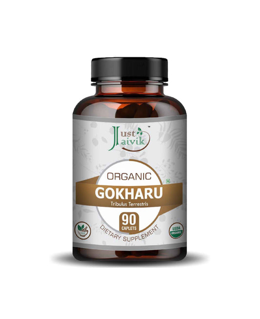 Just Jaivik Organic Gokharu Caplet - 750mg, 90 count - HNW GLOBAL