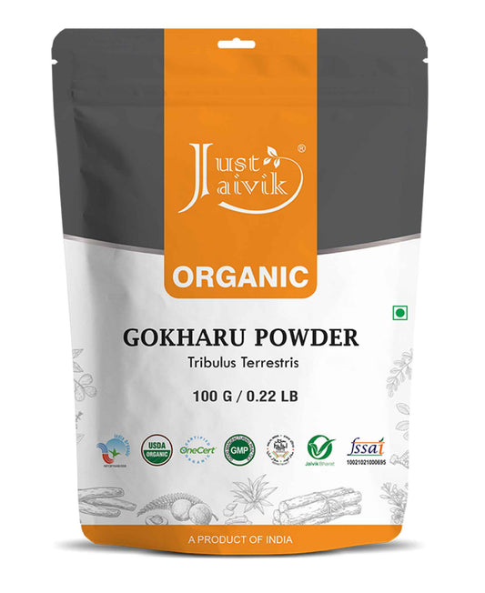 Just Jaivik Organic Gokharu Powder - 100gm - HNW GLOBAL