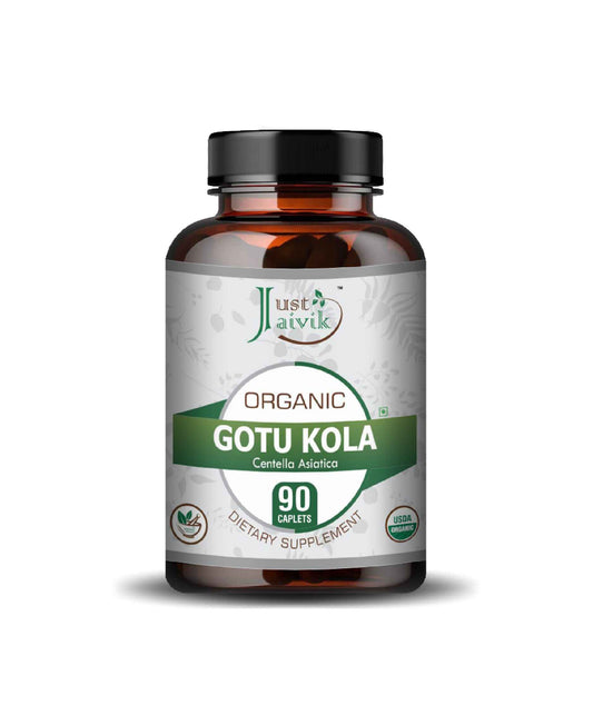 Just Jaivik Organic Gotu Kola Caplet - 750mg, 90 count - HNW GLOBAL