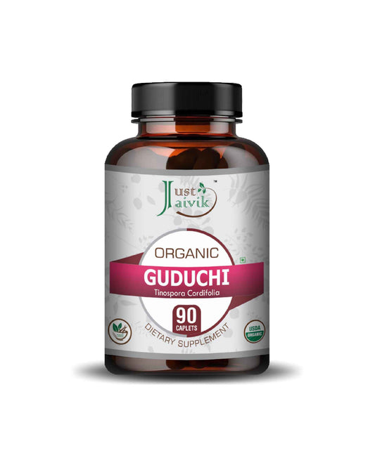 Just Jaivik Organic Guduchi Caplet - 750mg, 90 count - HNW GLOBAL
