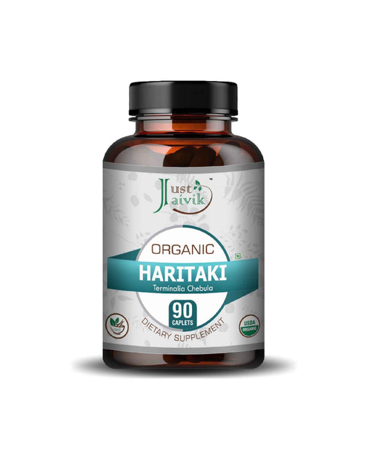 Just Jaivik Organic Haritaki Caplet - 750mg, 90 count - HNW GLOBAL