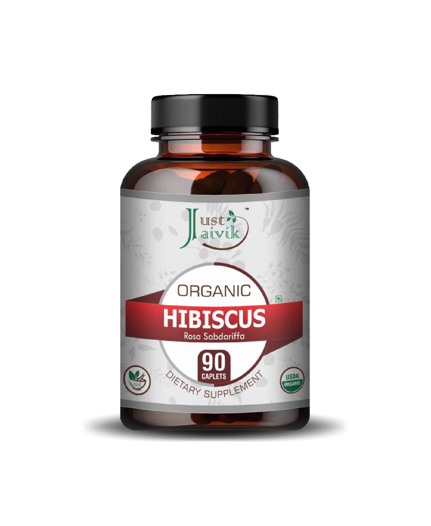 Just Jaivik Organic Hibiscus Caplet - 750mg, 90 count - HNW GLOBAL