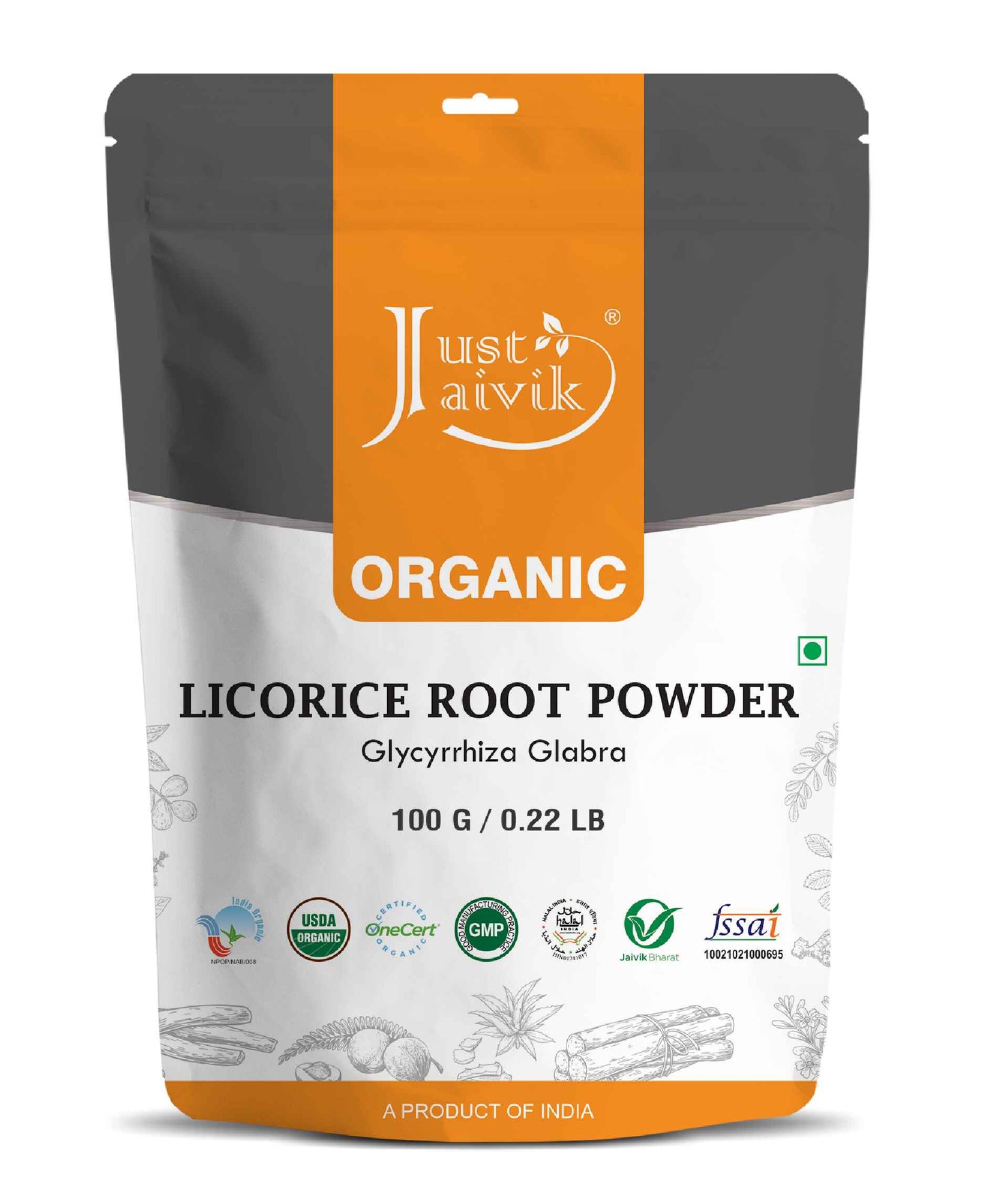 Just Jaivik Organic Licorice Root Powder - 100gm