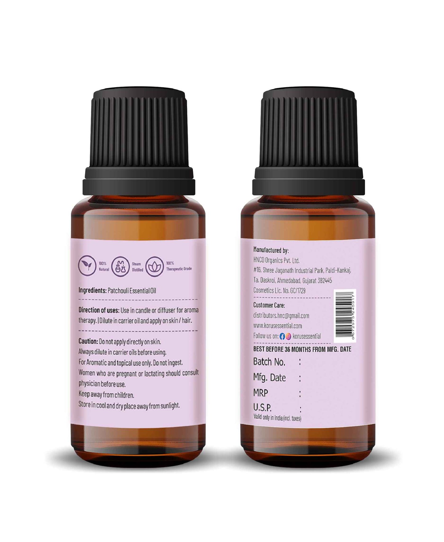 Korus Essential Patchouli Essential Oil - 15ml