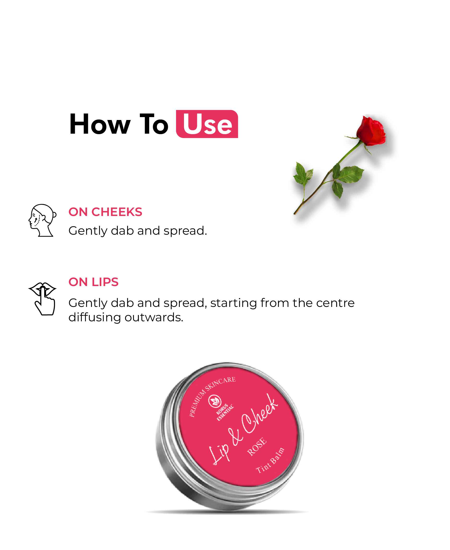 Korus Essential Rose Lip & Cheek Tint Balm - 8 Grams - HNW GLOBAL