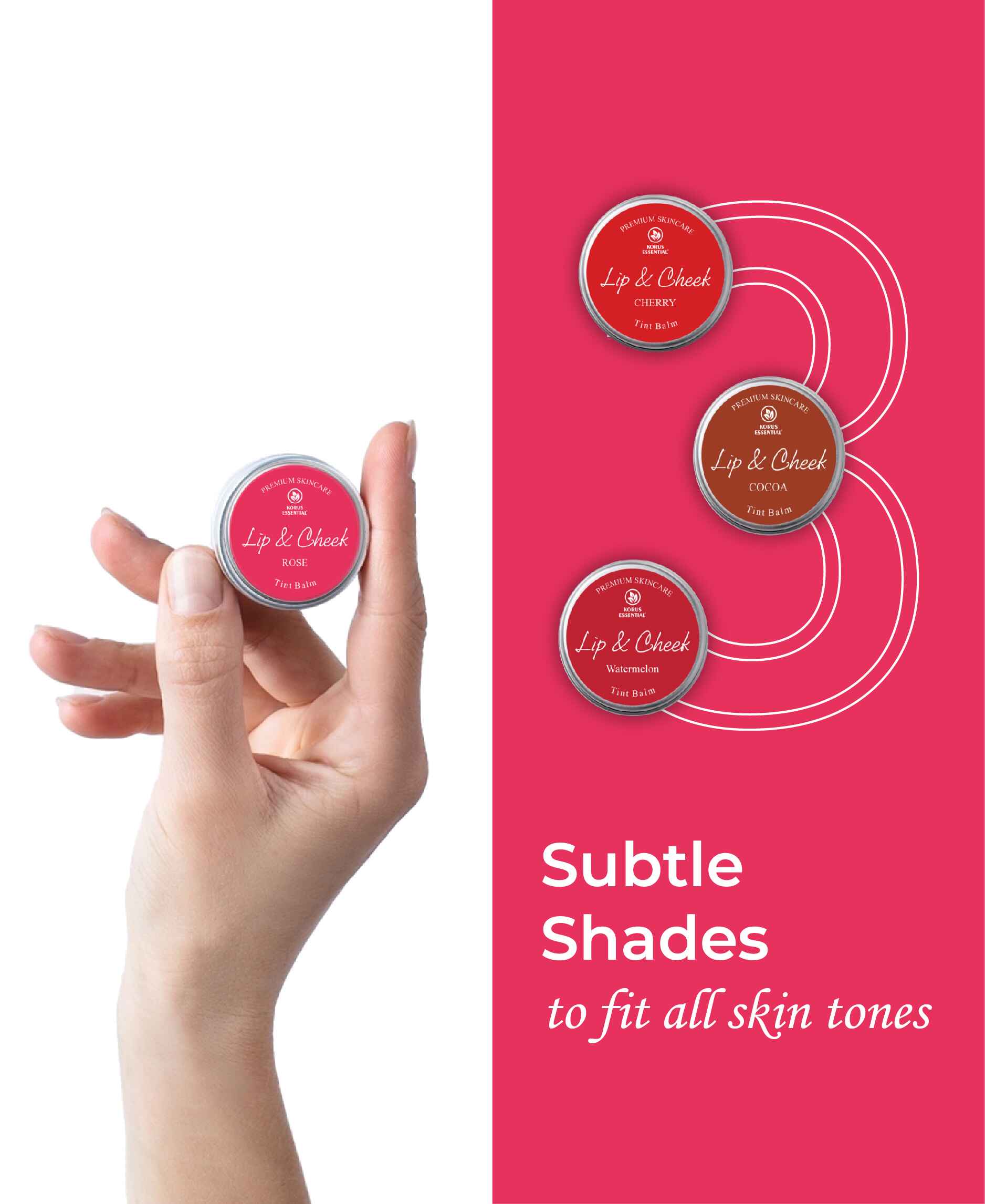 Korus Essential Rose Lip & Cheek Tint Balm - 8 Grams - HNW GLOBAL