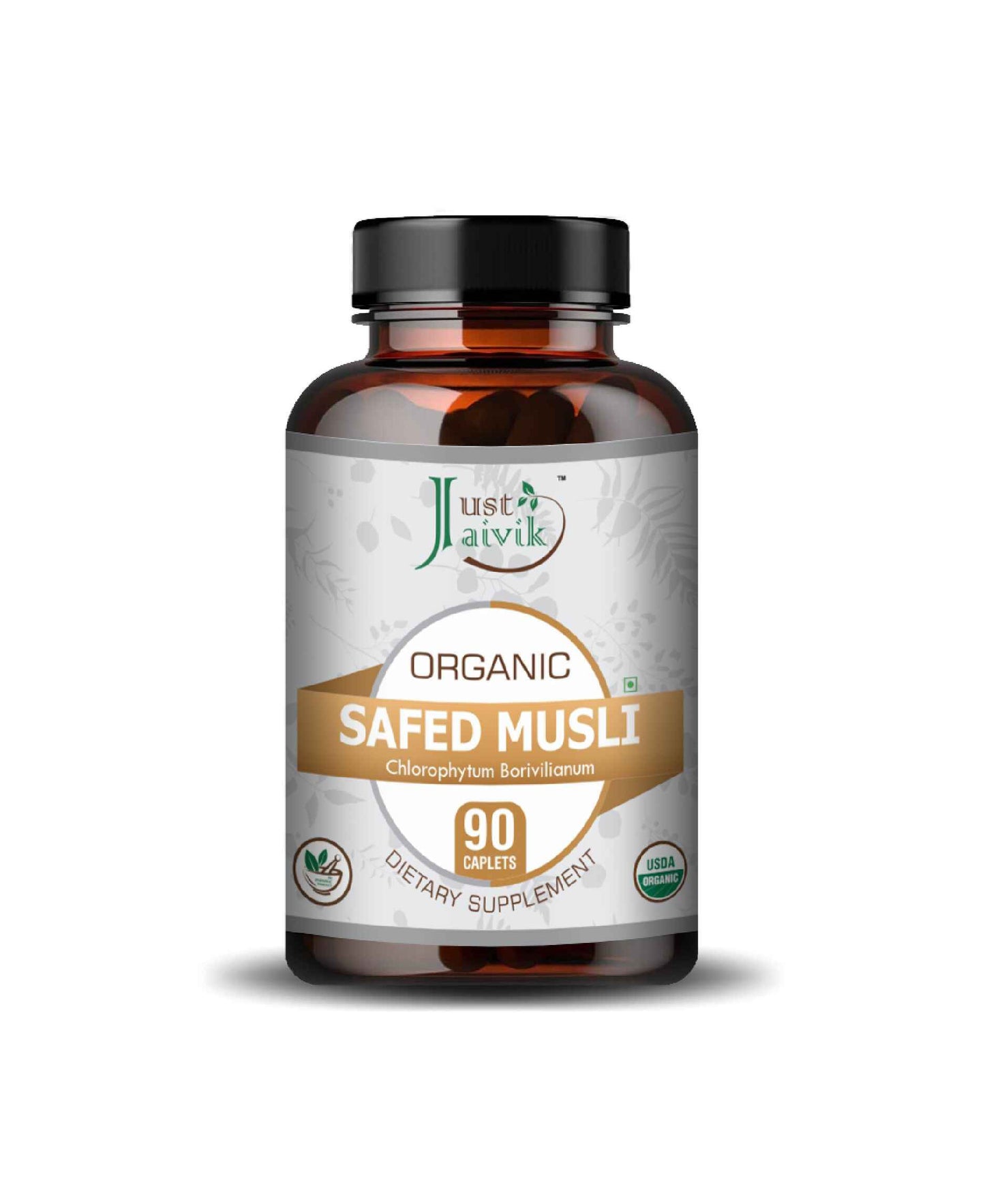 Just Jaivik Organic Safed Musli Caplet - 750mg, 90 count