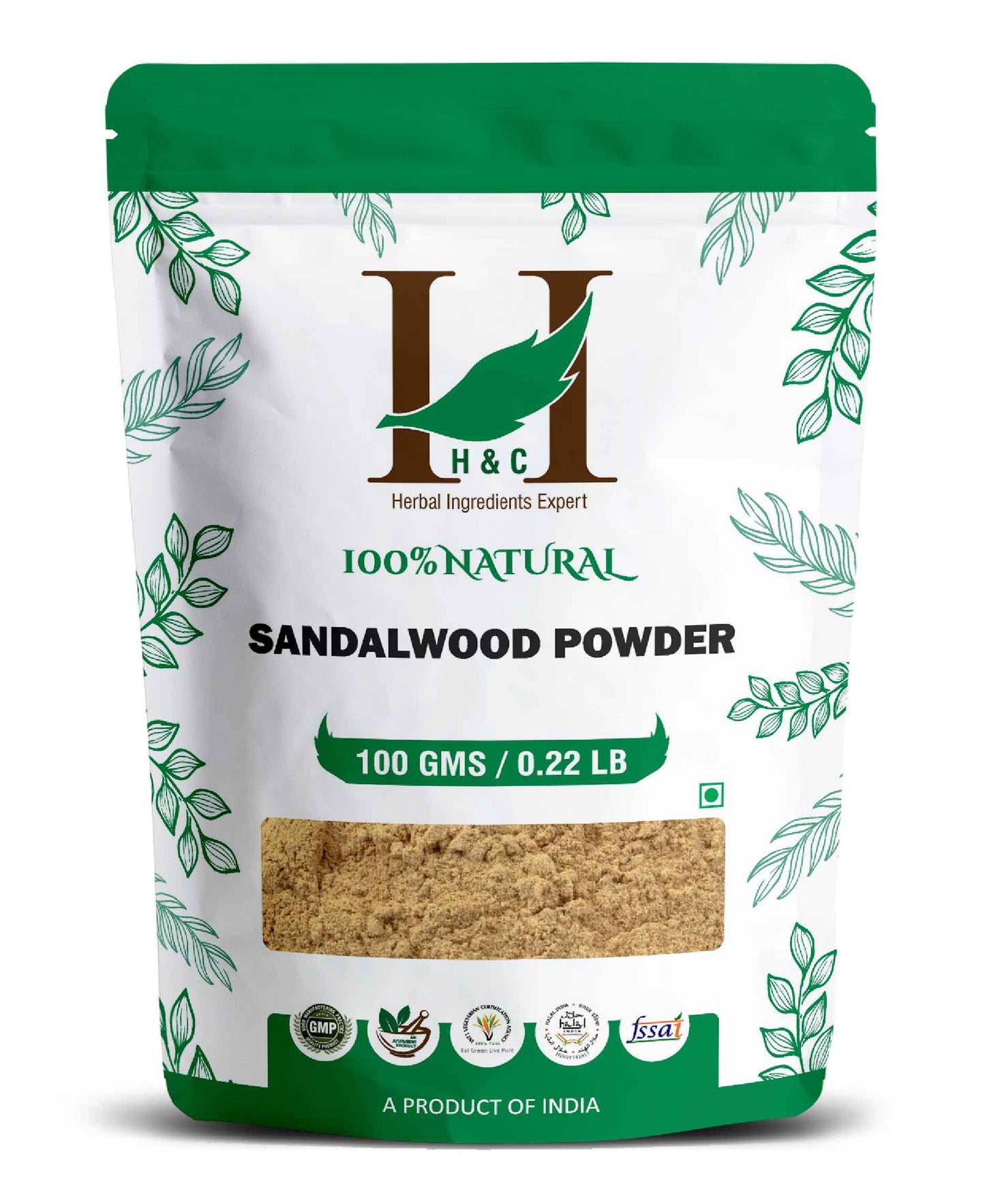 H&C Natural Sandalwood Powder / Santalum Album - 100gm