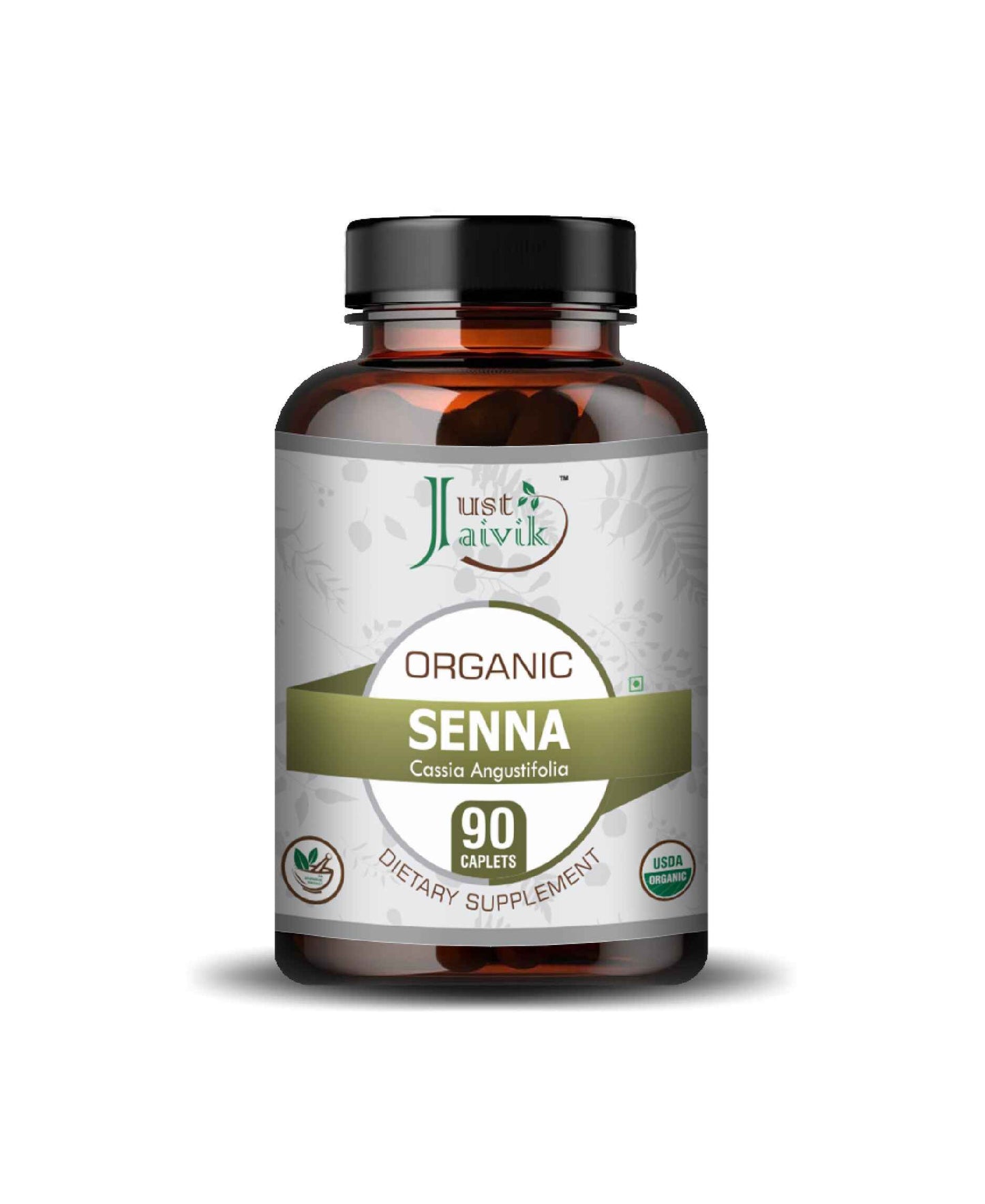 Just Jaivik Organic Senna Caplet - 750mg, 90 count