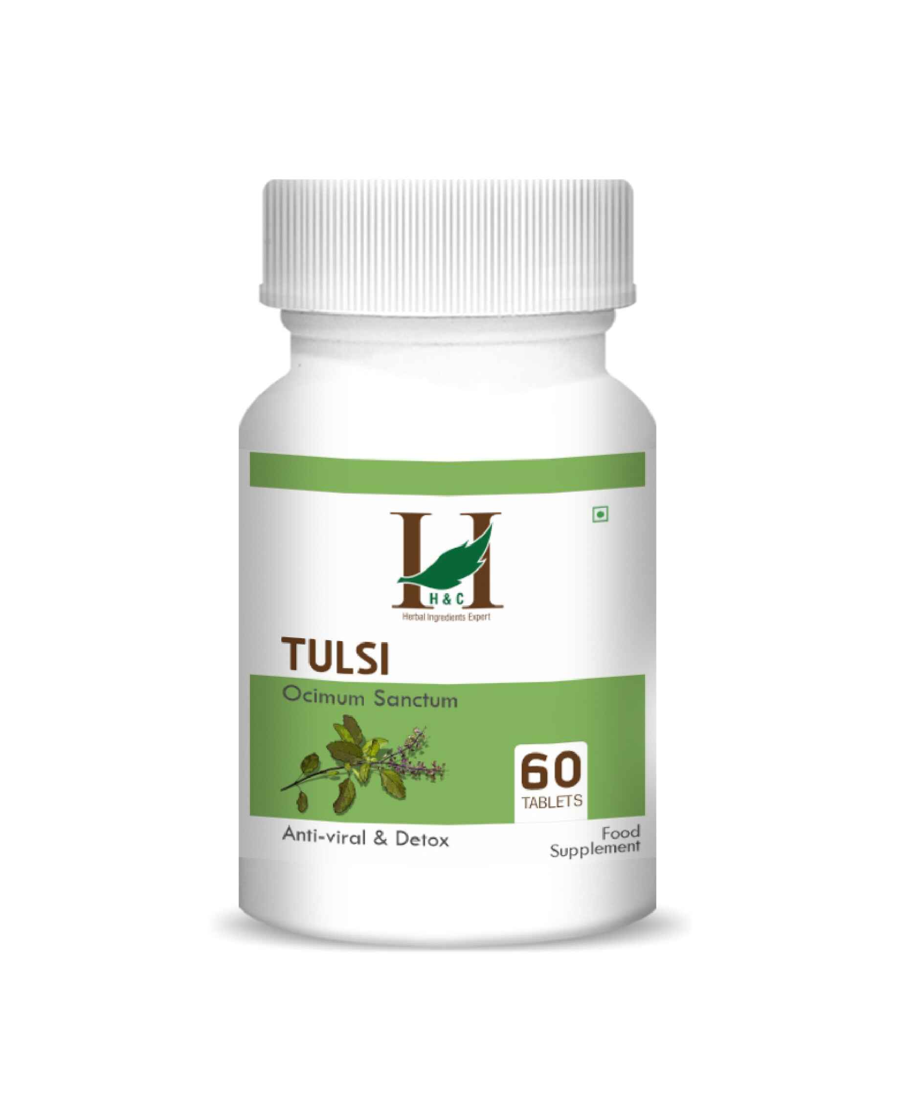 H&C Tulsi Tablet - 350mg , 60 Count - HNW GLOBAL