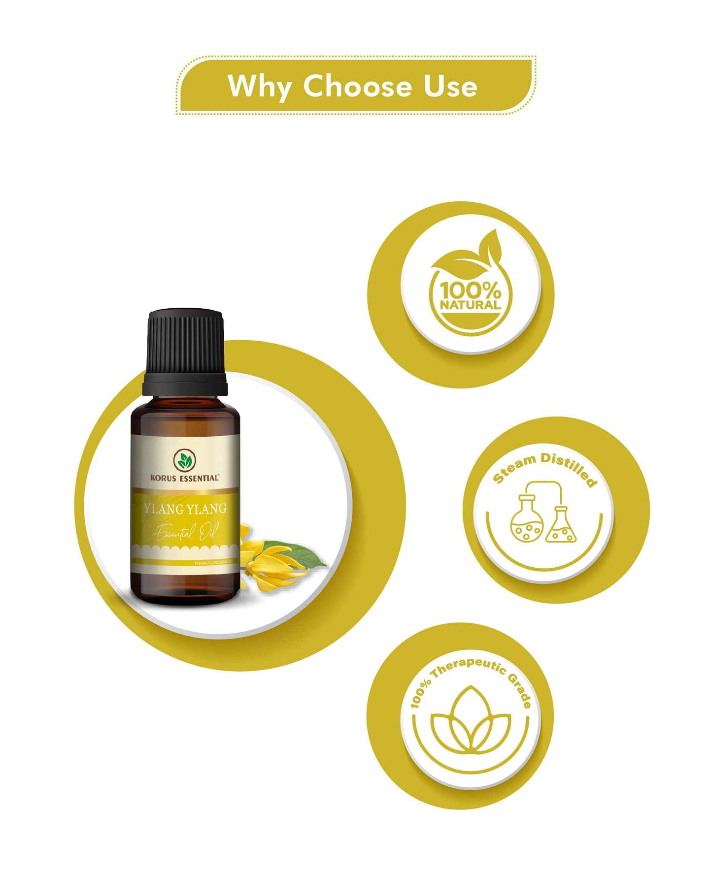 Korus Essential Ylang Ylang Essential Oil - 15ml