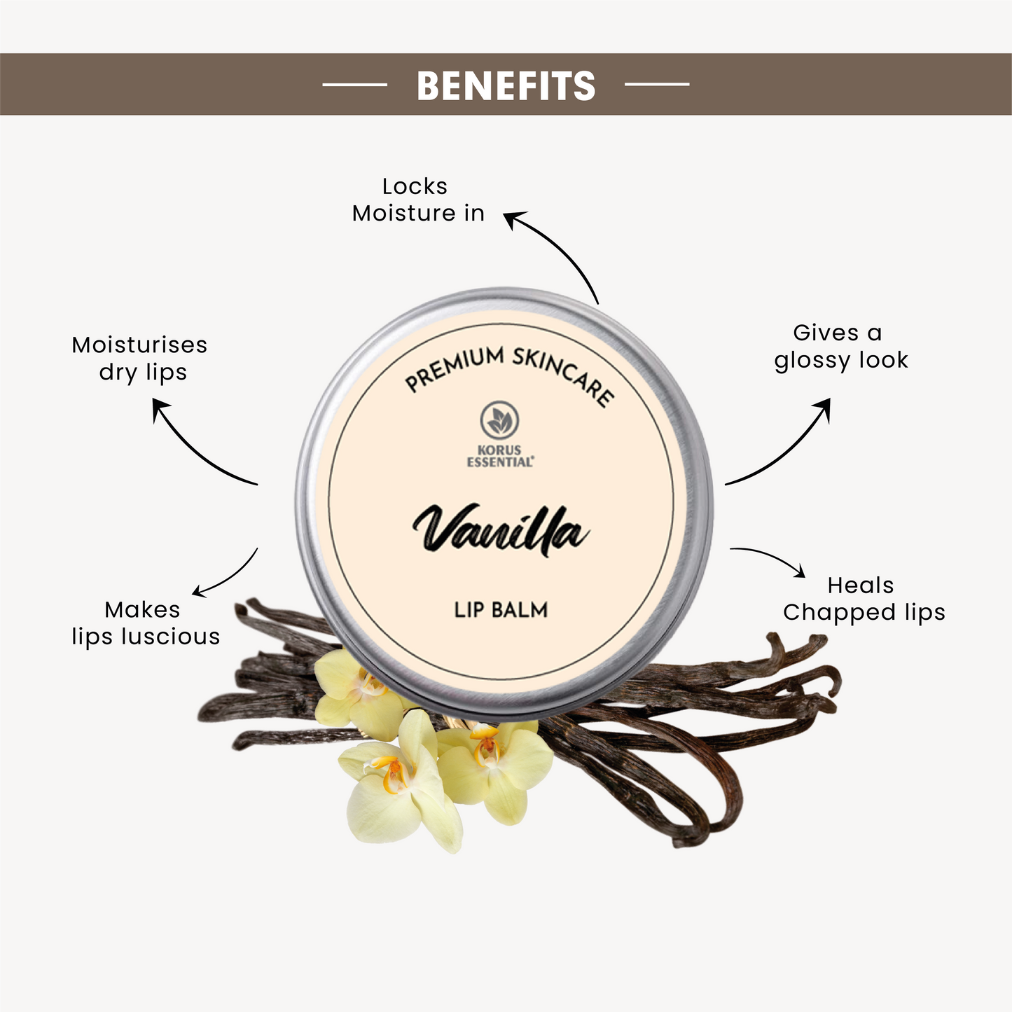 Vanilla Lip Balm with Shea Butter - 8 Grams
