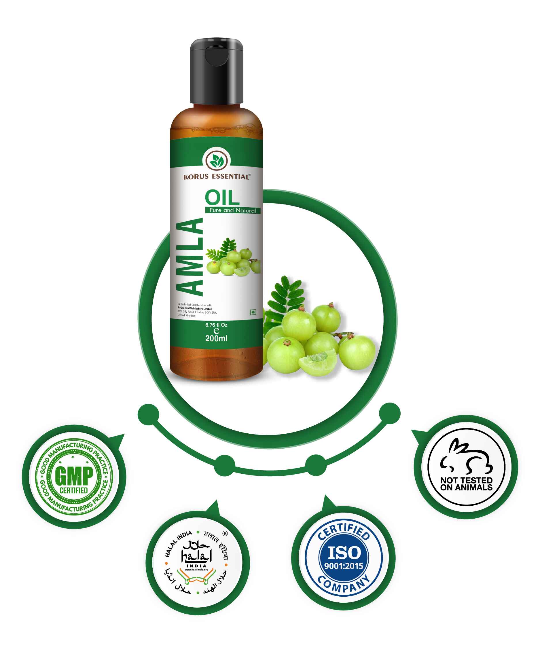Korus Essential  Amla Oil - 200ml Pack - HNW GLOBAL