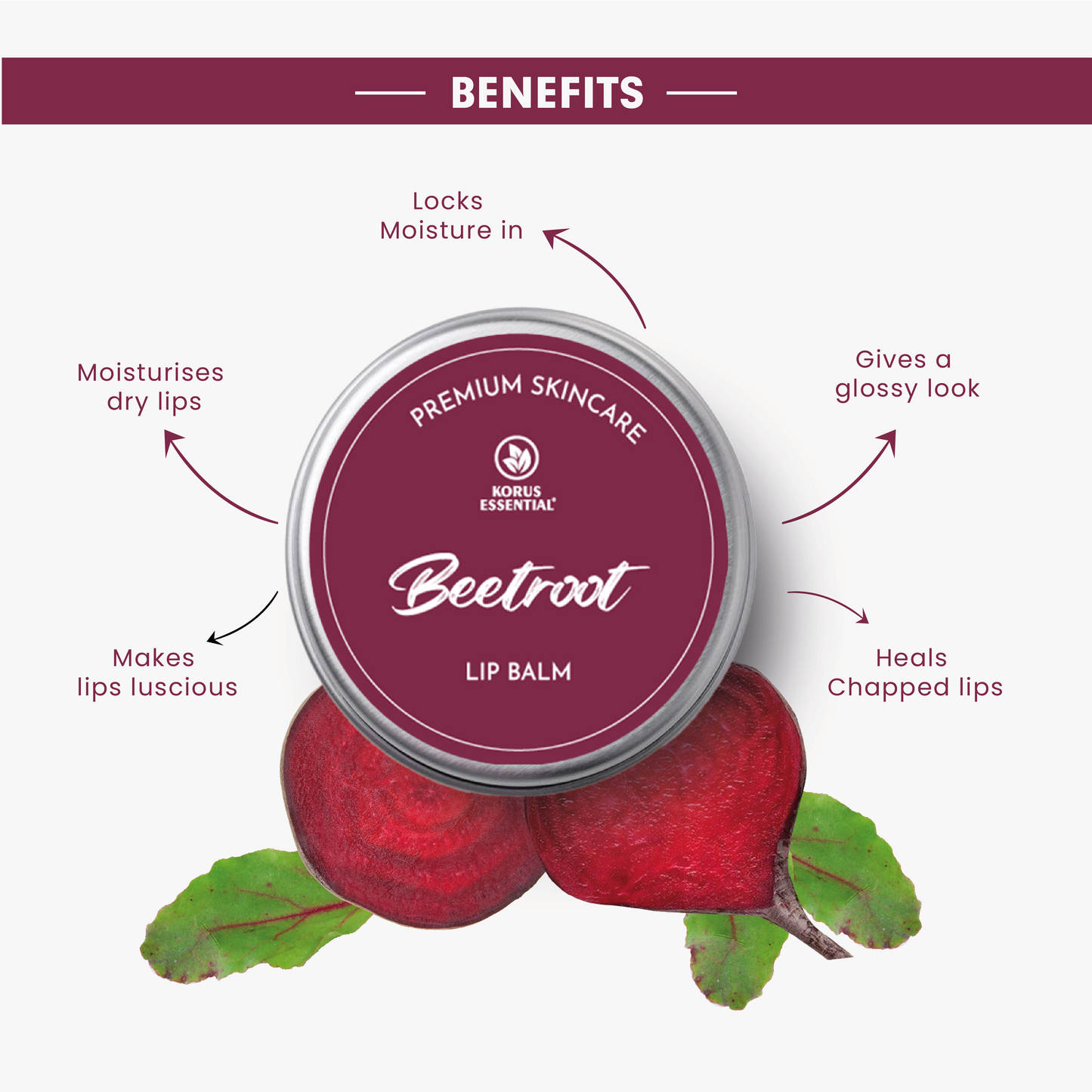 Beetroot Lip Balm with Shea Butter  - 8 Grams