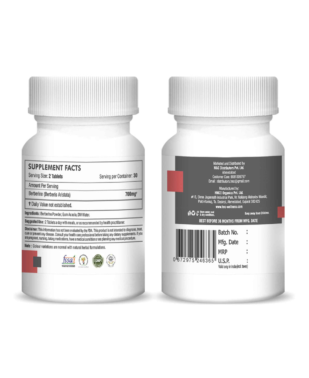 H&C Berberine Tablet - 350mg , 60 Count - HNW GLOBAL