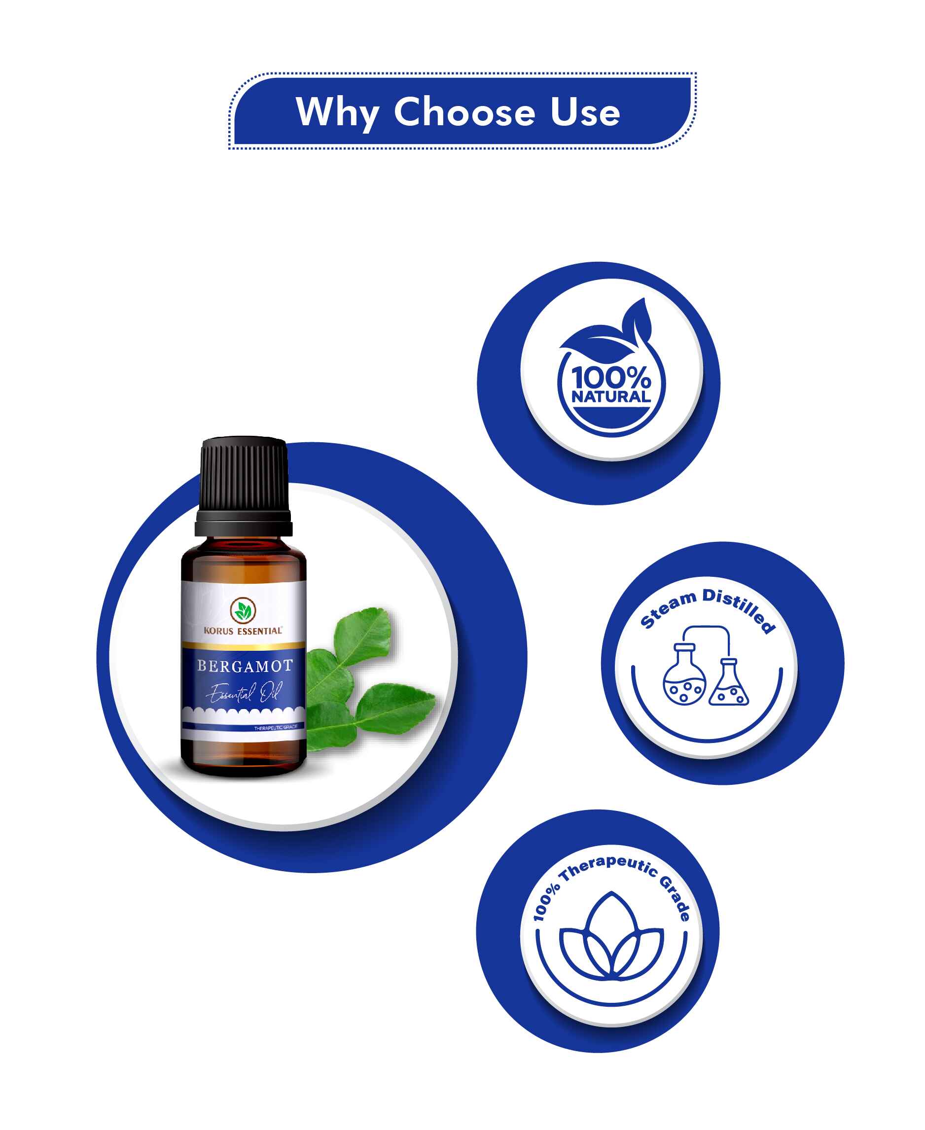 Korus Essential Bergamot Essential Oil - 15ml - HNW GLOBAL