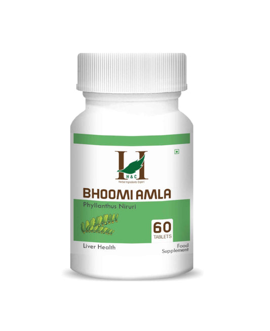 H&C Bhoomi Amla Tablet - 350mg , 60 Count for Liver Health