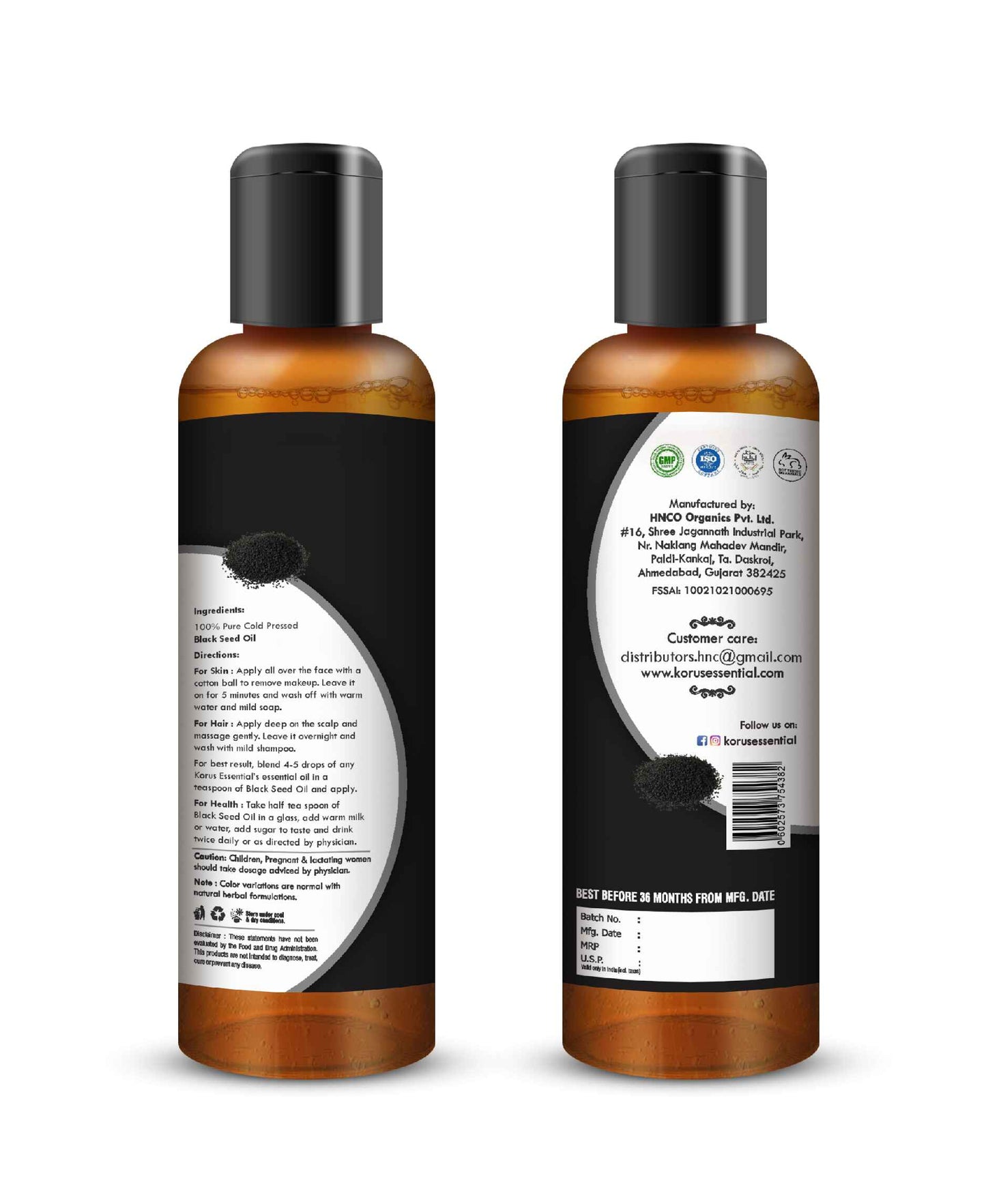 Korus Essential Black Seed Oil - 200ml - HNW GLOBAL