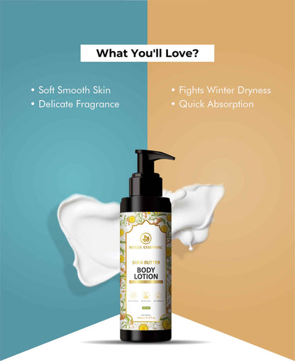 Korus Essential Shea Butter Body Lotion with Vitamin E and Chamomile Extract