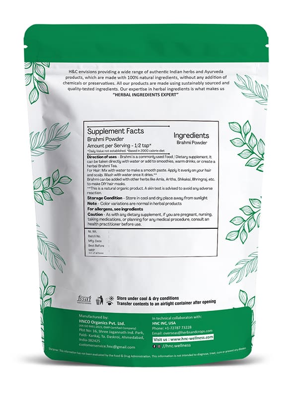 Natural Brahmi Powder - 100gm