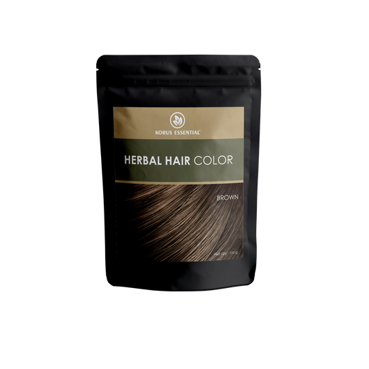 KORUS ESSENTIAL Herbal Hair Color (Brown) - 100g | with Henna, Amla, Aritha, etc.