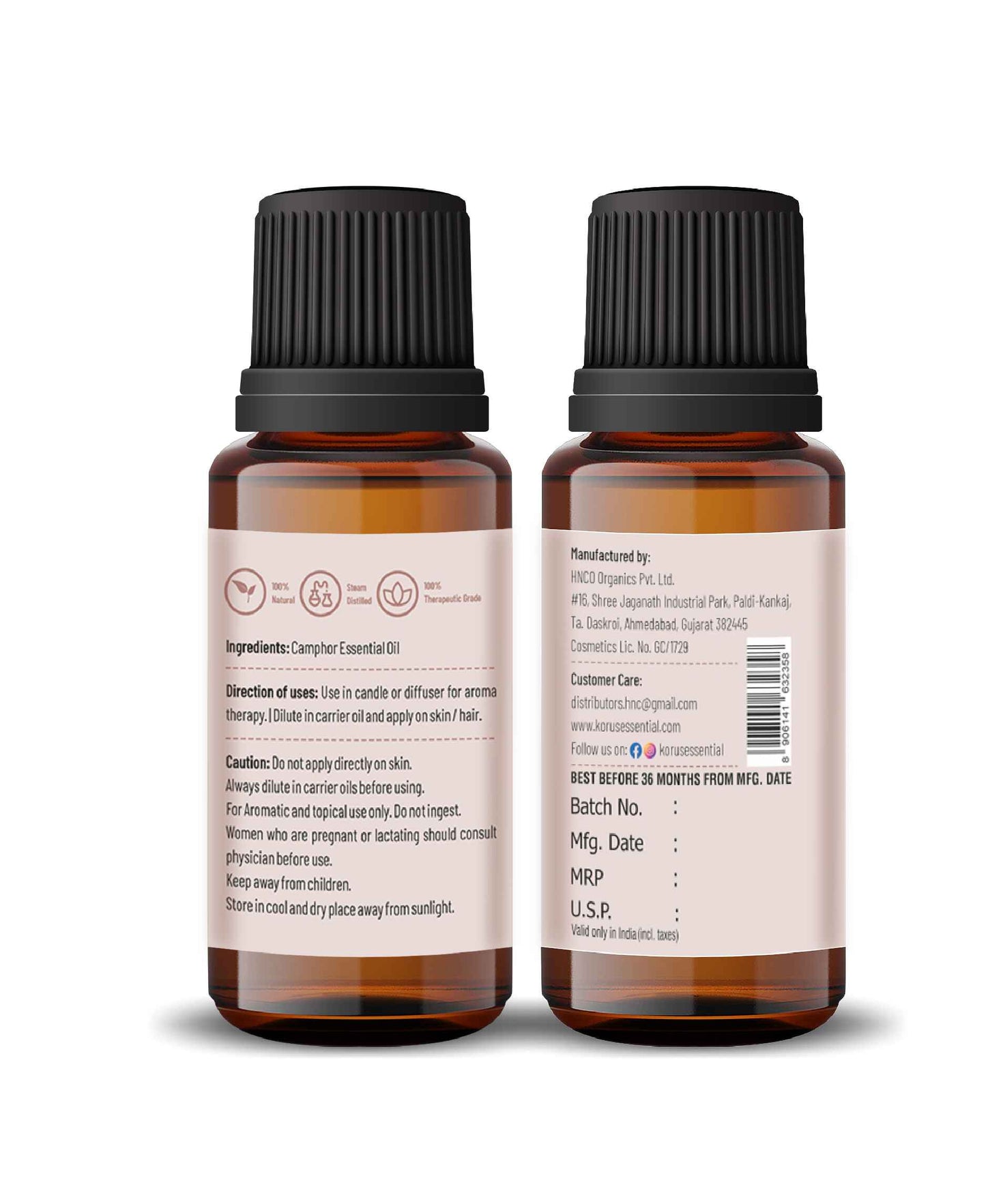 Korus Essential Camphor Essential Oil - 15ml - HNW GLOBAL