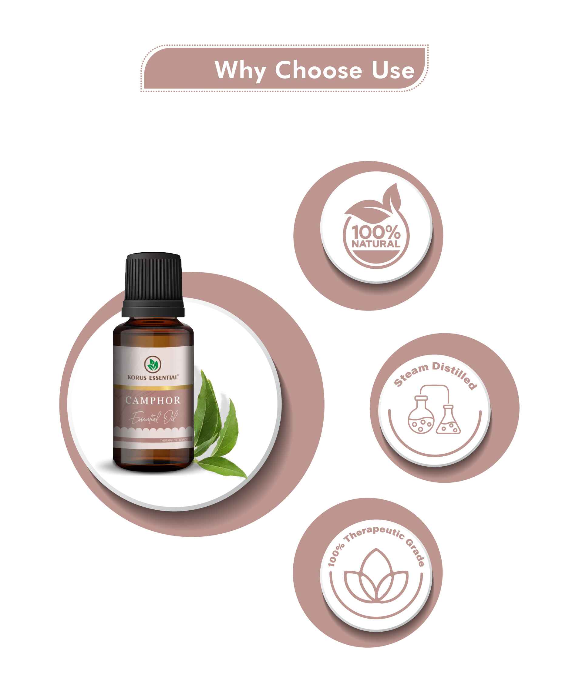 Korus Essential Camphor Essential Oil - 15ml - HNW GLOBAL