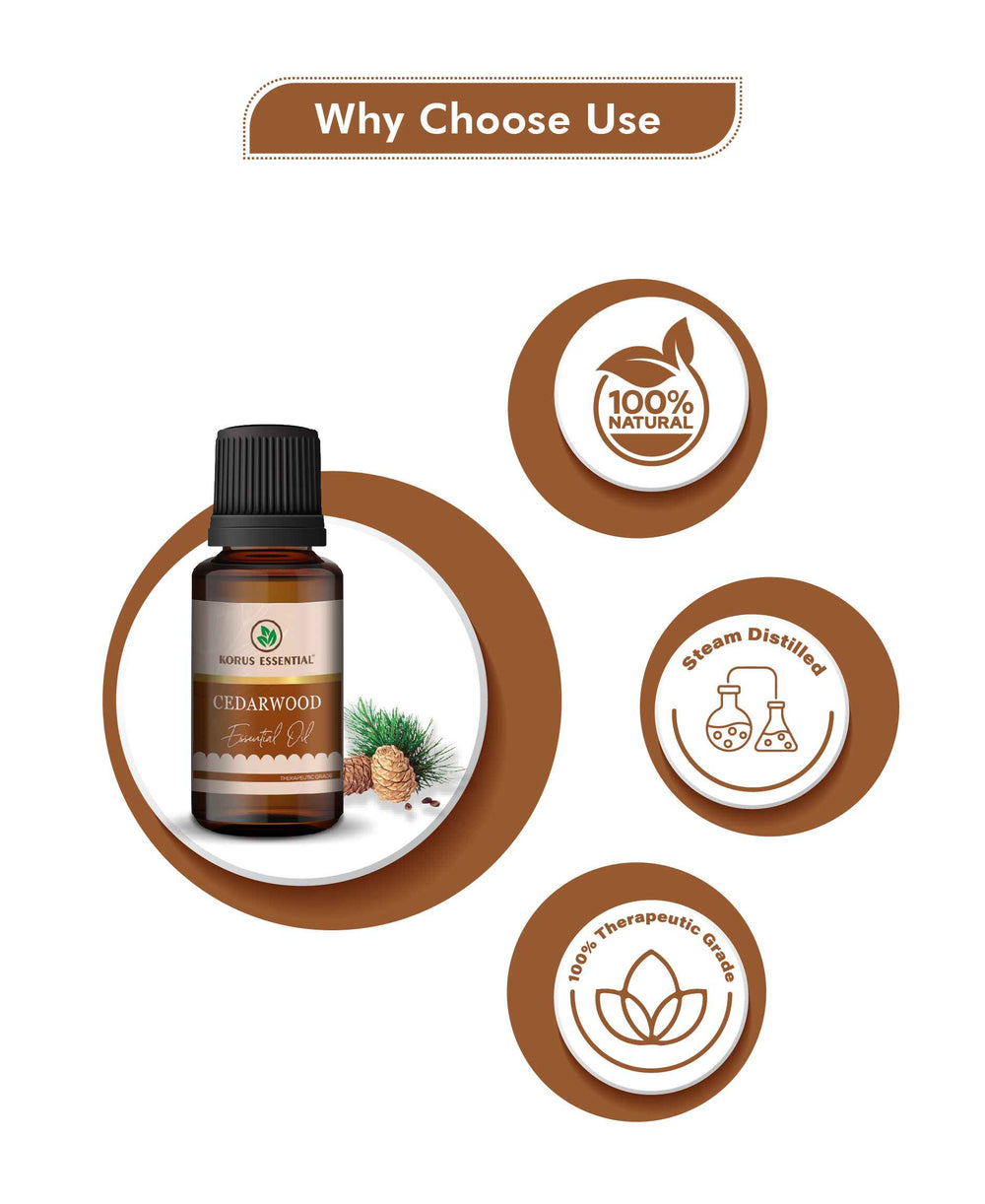 Korus Essential Cedarwood Essential Oil - 15ml - HNW GLOBAL