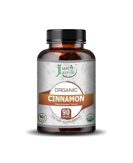 Just Jaivik Organic Cinnamon Caplet - 750mg, 90 count