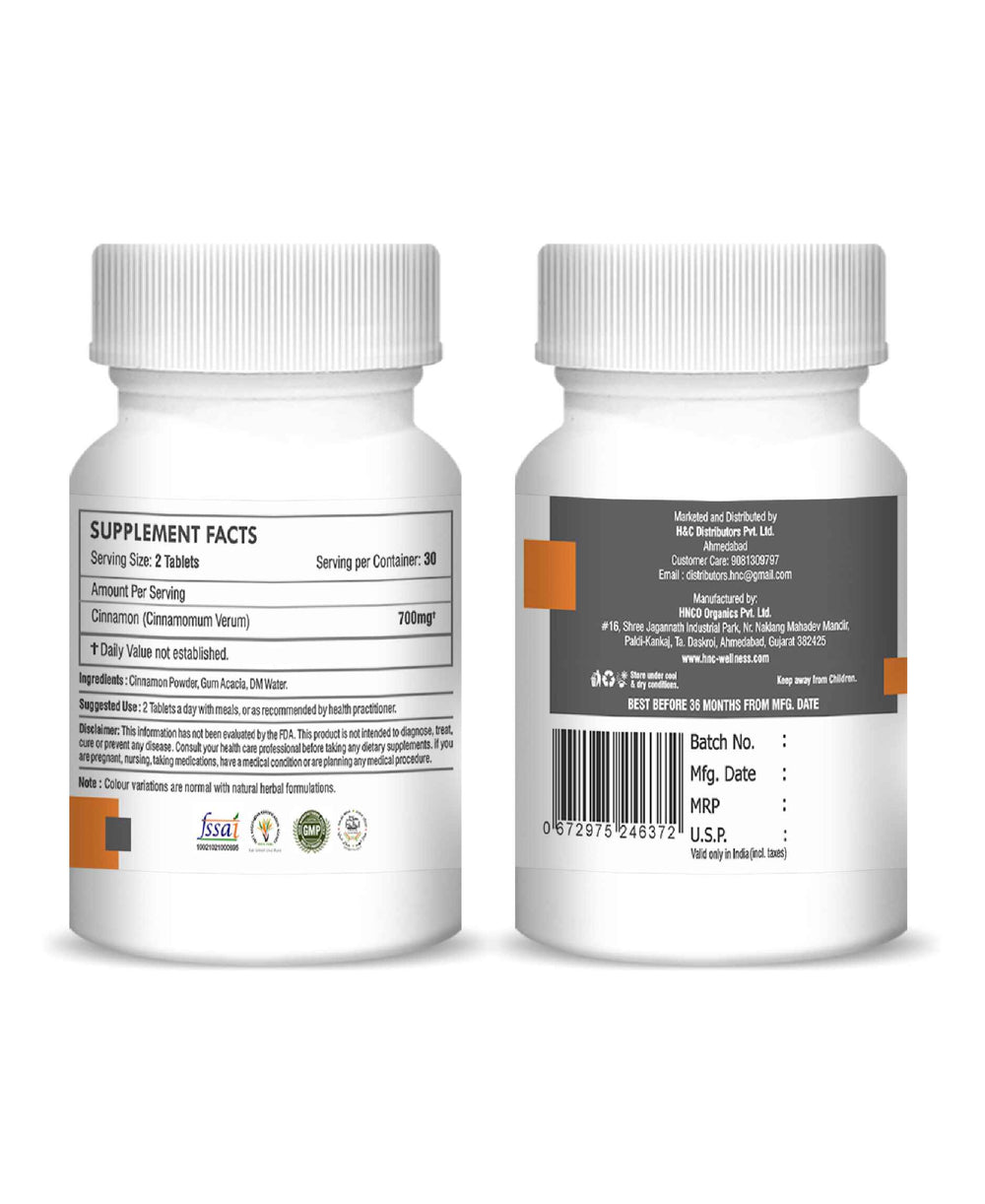 H&C Cinnamon Tablet - 350mg , 60 Count - HNW GLOBAL