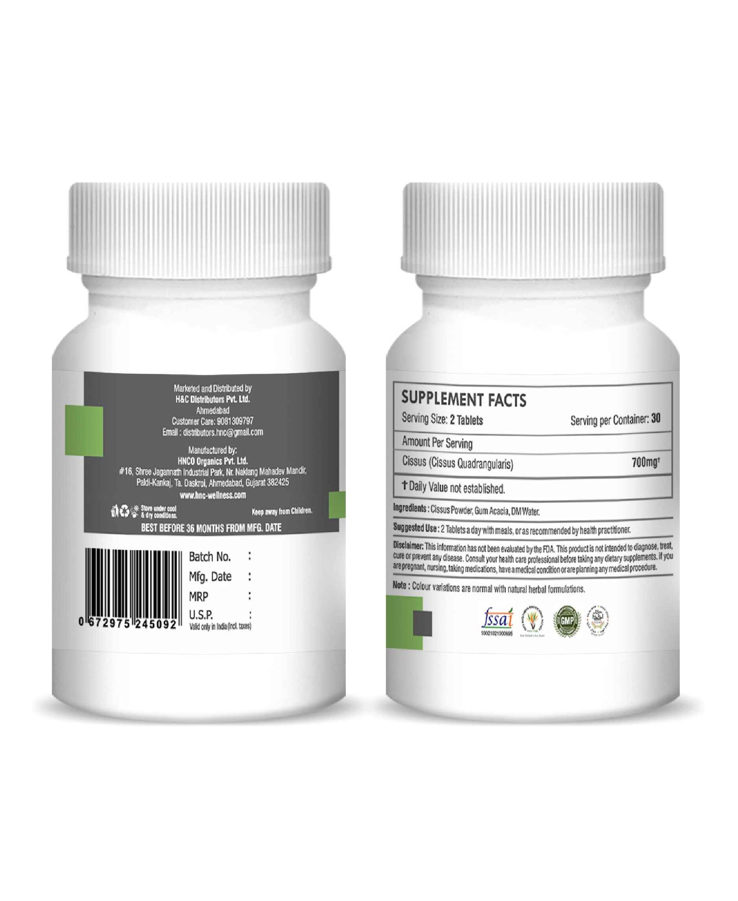 H&C Cissus Tablet - 350mg , 60 Count - HNW GLOBAL