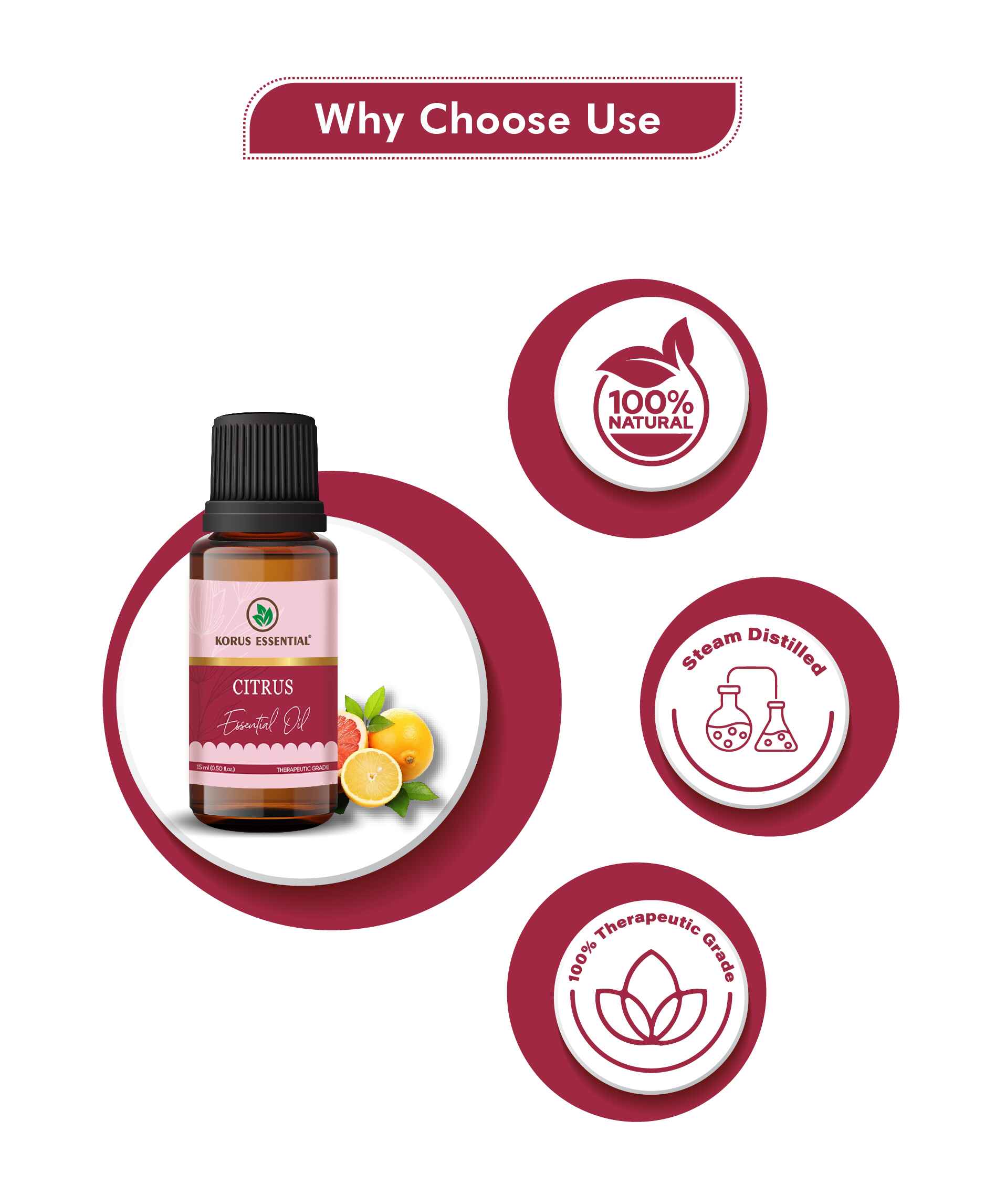 Korus Essential Citrus Essential Oil - 15ml - HNW GLOBAL