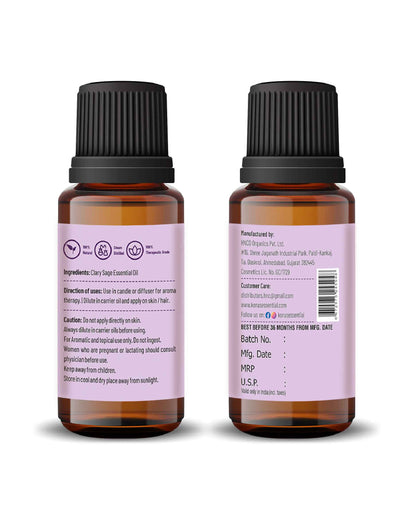 Korus Essential Clary Sage Essential Oil - 15ml - HNW GLOBAL
