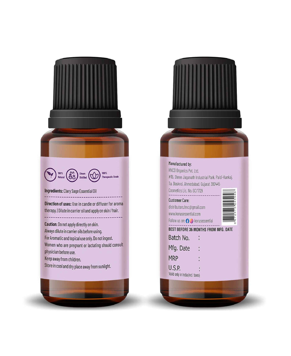 Korus Essential Clary Sage Essential Oil - 15ml - HNW GLOBAL