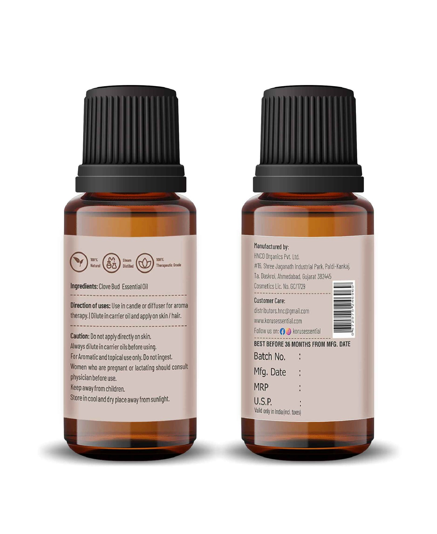 Korus Essential Clove Bud Essential Oil - 15ml - HNW GLOBAL