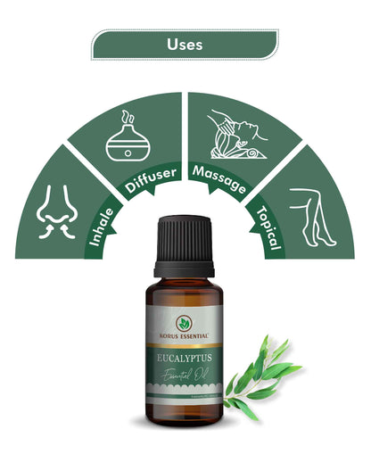 Korus Essential Eucalyptus (Nilgiri) Essential Oil - 15ml